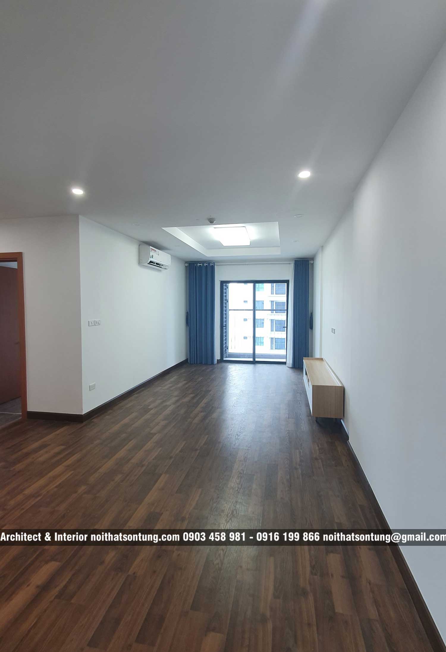 Thi công nội thất phòng khách chung cư Gold Mark City