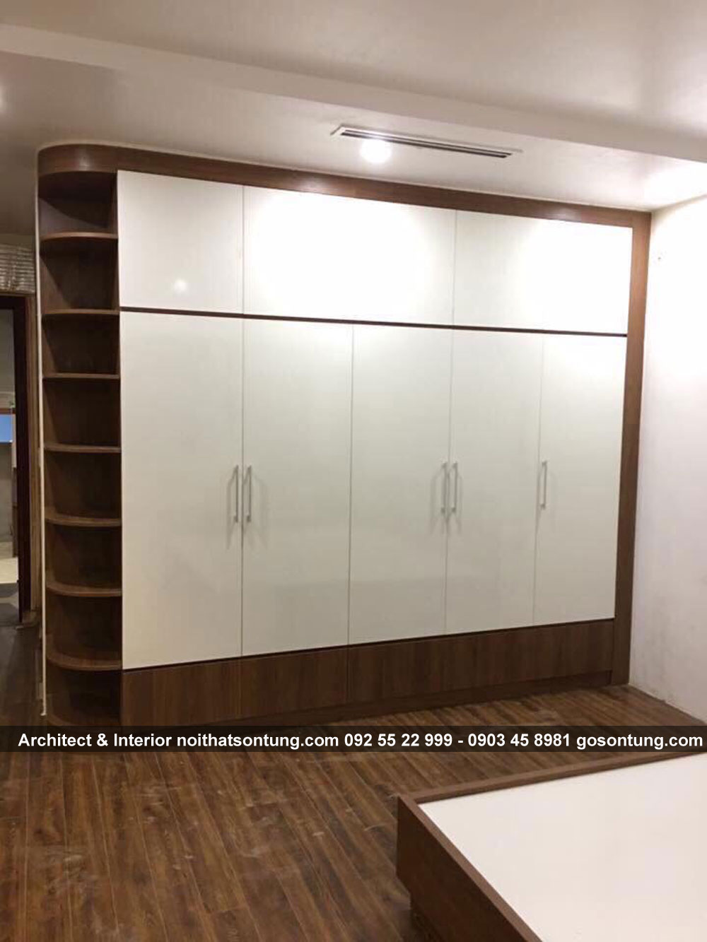 Mẫu tủ quần áo gỗ công nghiệp 5 cánh do Sơn Tùng sản xuất