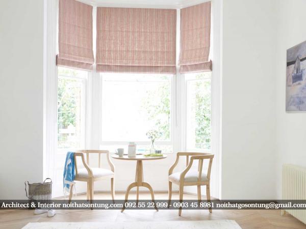 Rèm vải roman 2 lớp trang trí phòng khách