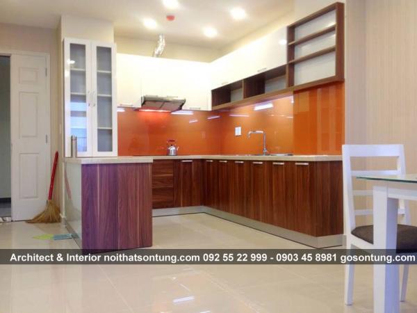 Sản xuất tủ bếp gỗ Melamine
